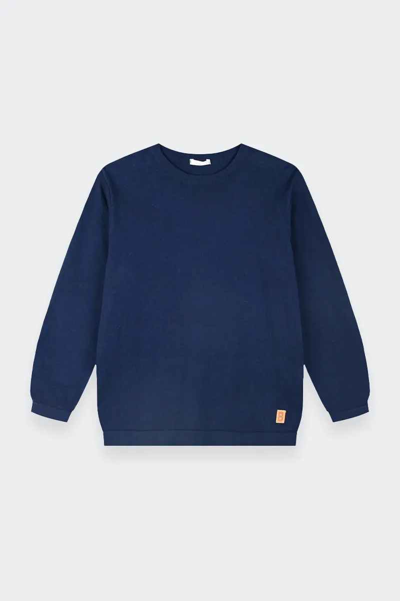 MAGLIONE BLU GIROCOLLO BAMBINO