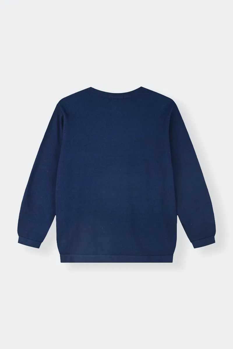 MAGLIONE BLU GIROCOLLO BAMBINO