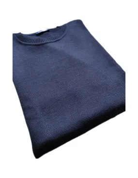 Maglione uomo girocollo lana merinos blu art.1602 m/47