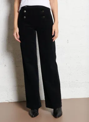  MAISON 123   OXAN - Jeans dritti cropped in velluto a coste | Nero