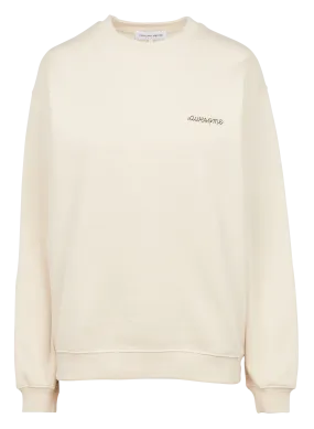  MAISON LABICHE   LEDRU AWESOME - Felpa scollo tondo ricamata awesome in cotone bio | Beige