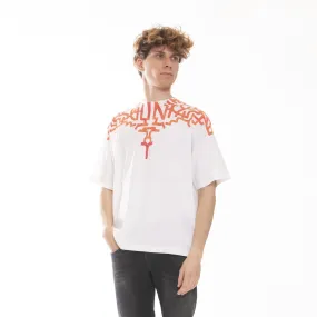 MARCELO BURLON T-SHIRT GRAFFITI WINGS OVER WHITE ORANGE