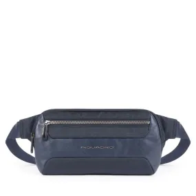 Marsupio PIQUADRO in Tessuto e Pelle Blu Linea Macbeth - CA5310S115