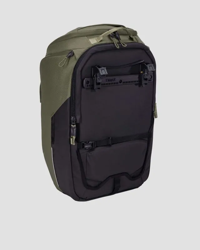 Marsupio verde ibrido per bicicletta e zaino Thule Paramount Hybrid Pannier 26L