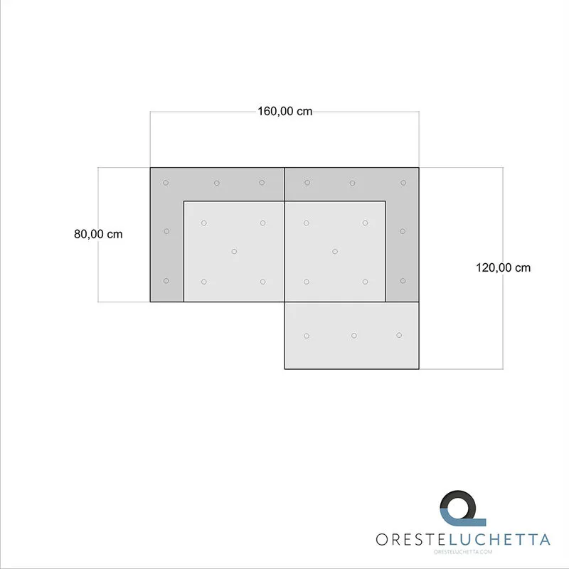 OresteLuchetta Divano 2 posti MAXI YANTRA HIGH composizione 40