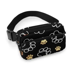 OTRAHCSD Marsupio con impronte di zampa di cane, marsupio regolabile per corsa, camminata, escursionismo, Come mostrato, 20x13cm