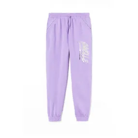 Pantalone In Felpa Con Stampa, Viola