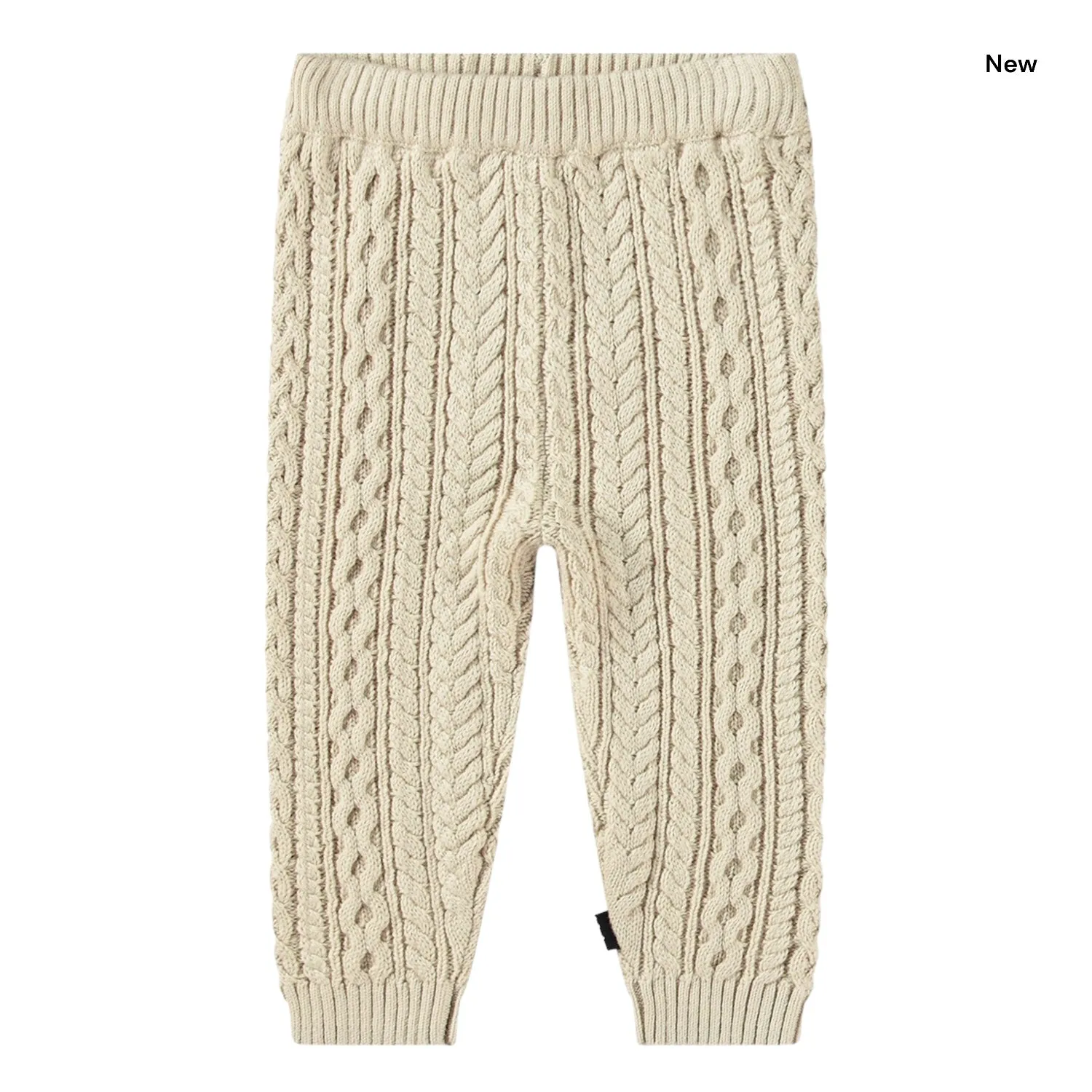 Pantaloni in maglia beige per neonati