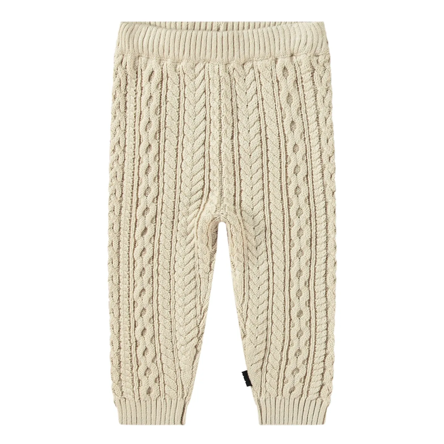 Pantaloni in maglia beige per neonati