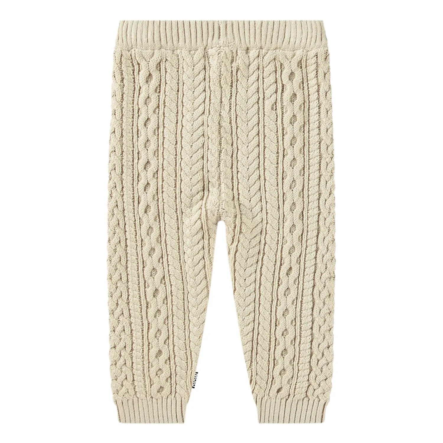 Pantaloni in maglia beige per neonati