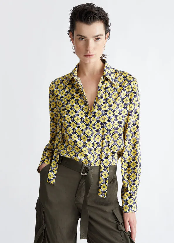 Printed Twill Shirt / Yellow