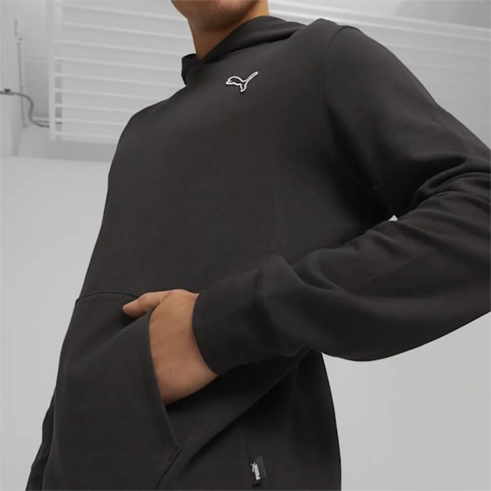 Puma Felpa Con Cappuccio Logo Nero Uomo