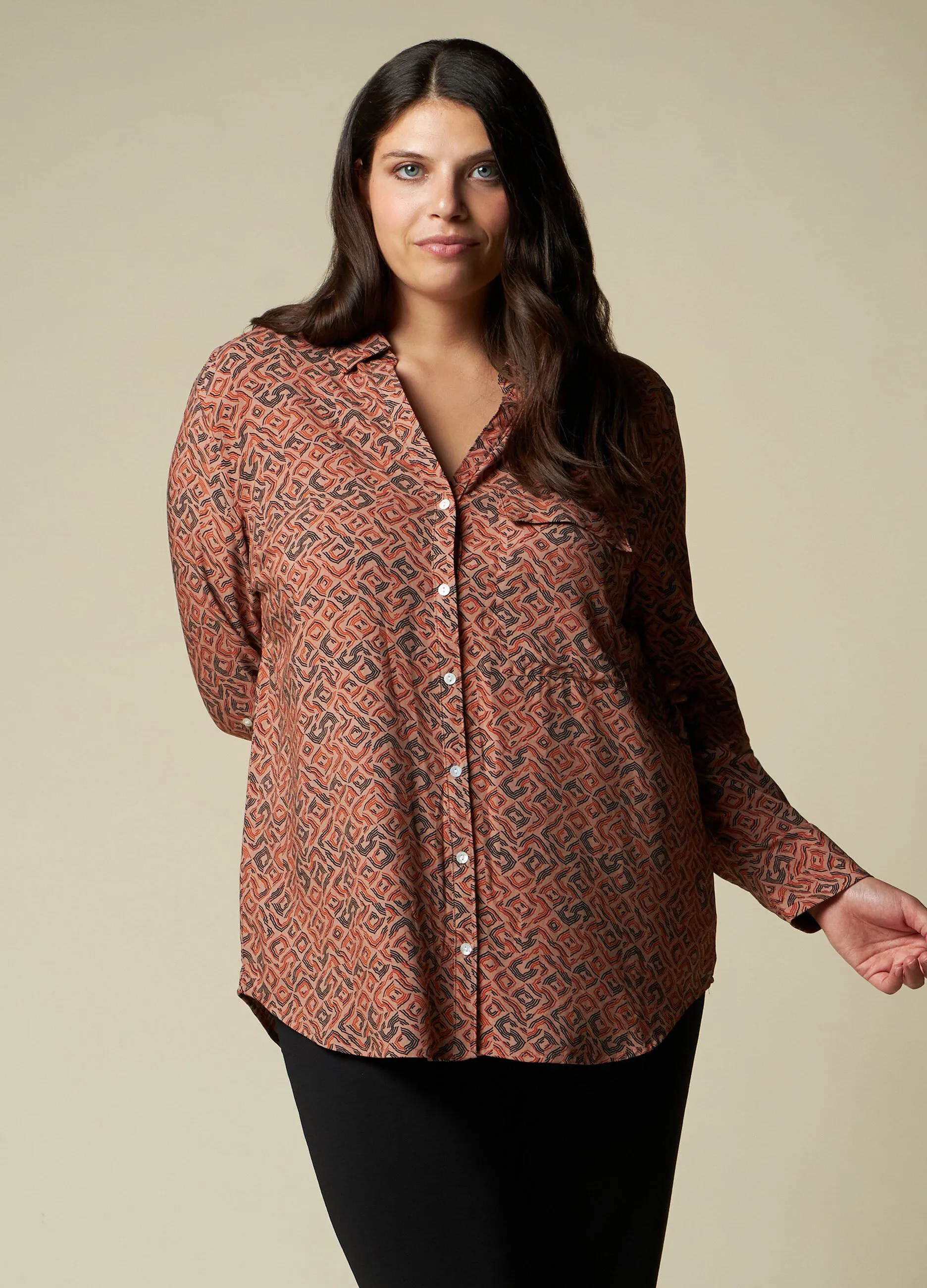 ROSA THEA  Camicia in pura viscosa donna curvy