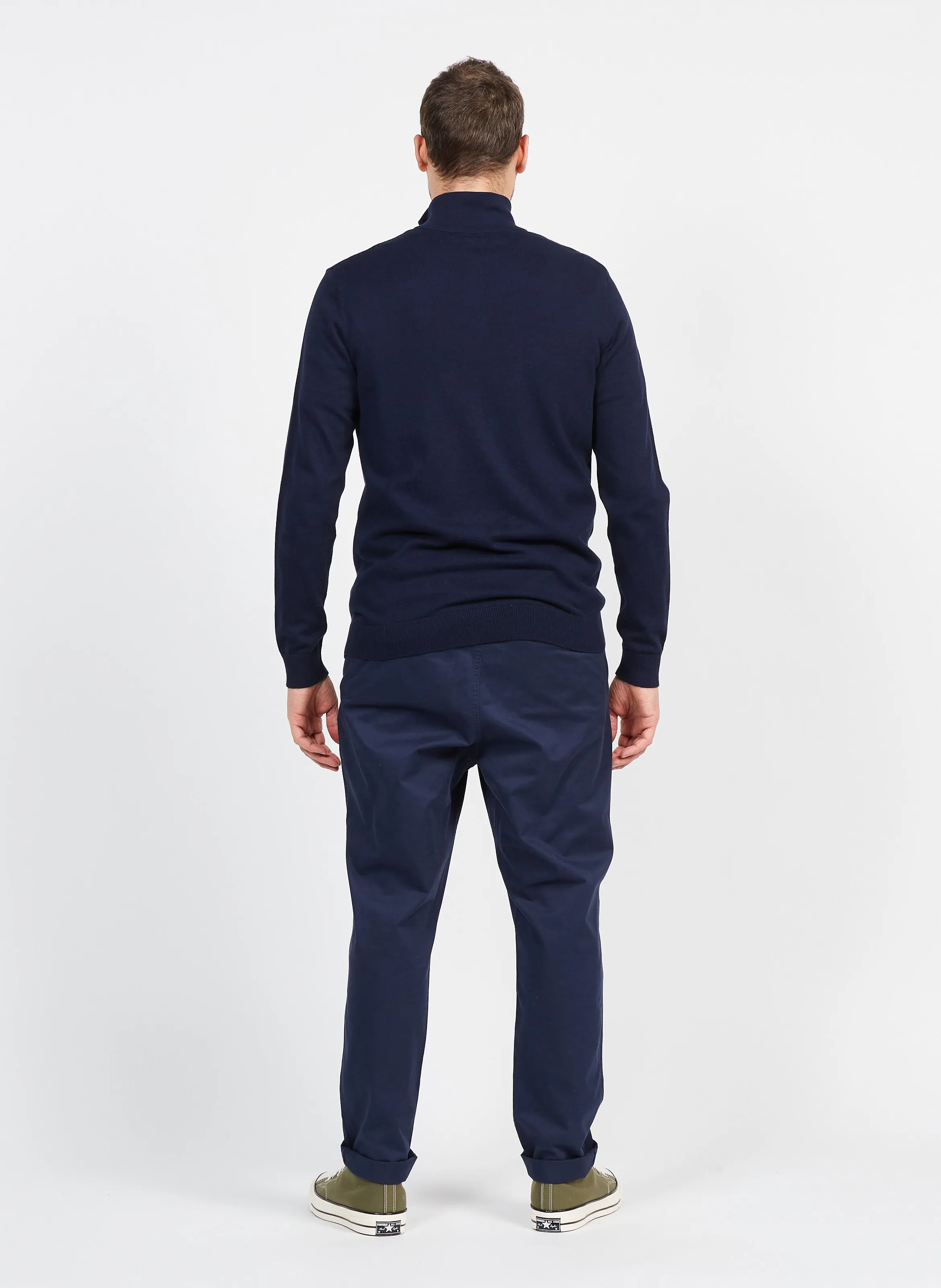  SELECTED   Cardigan a collo alto in cotone | Blu