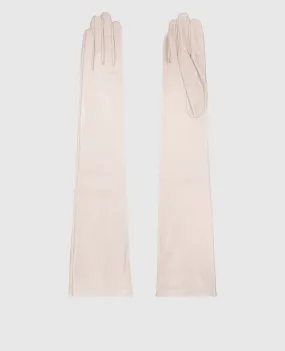 Sermoneta Gloves Guanti allungati in pelle beige 301B