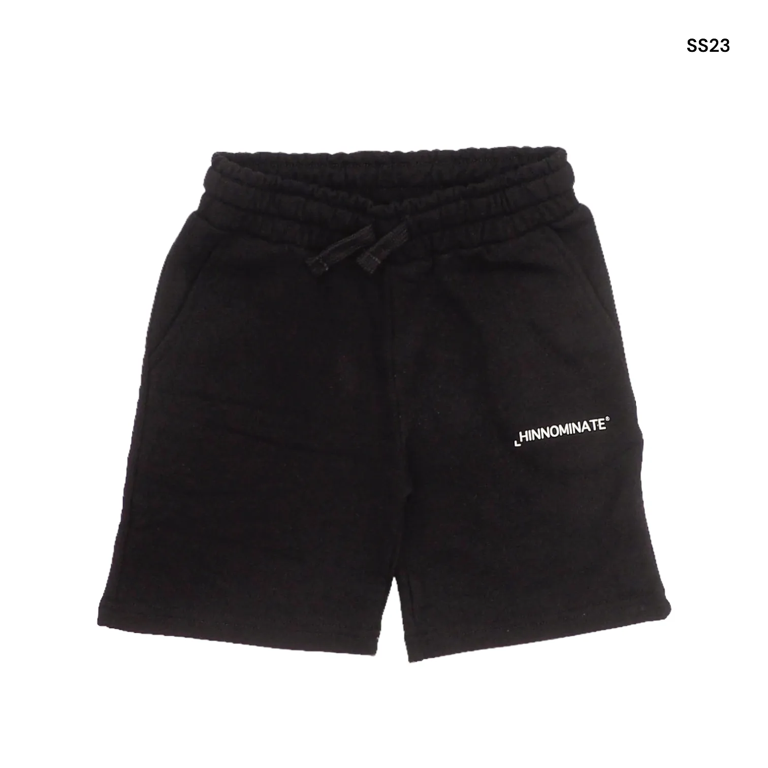 Short in felpa nero con logo per bambini