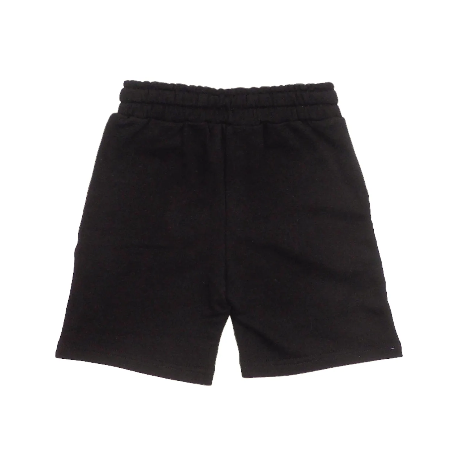 Short in felpa nero con logo per bambini