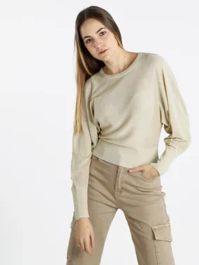 Solada Pull femme lurex à manches chauve-souris