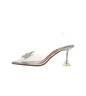 Star Style Crystal Butterfly Trasparente Donna Décolleté Jelly Office Lady Shoes Summer Slingbacks Tacchi alti da sposa