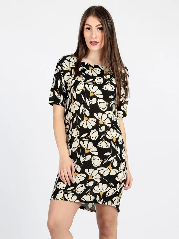 Sweet Miss Robe midi à col ras du cou à motifs