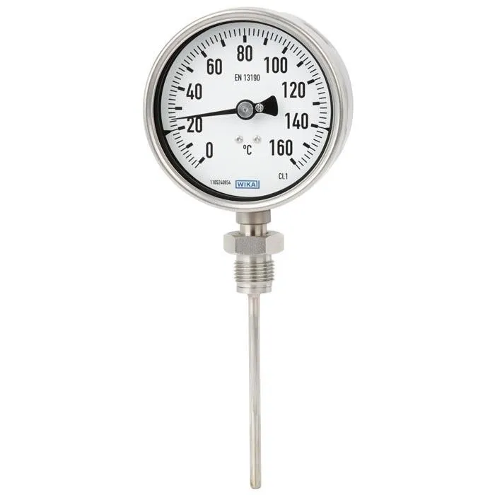 Termometro a quadrante WIKA, 0 → 100 °C Classe 1 secondo EN 13190, Ø quadrante 100mm, Quadrante