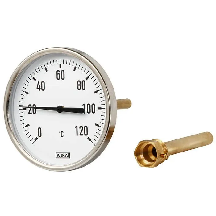 Termometro a quadrante WIKA, 0 → 80 °C, Ø quadrante 63mm, Quadrante