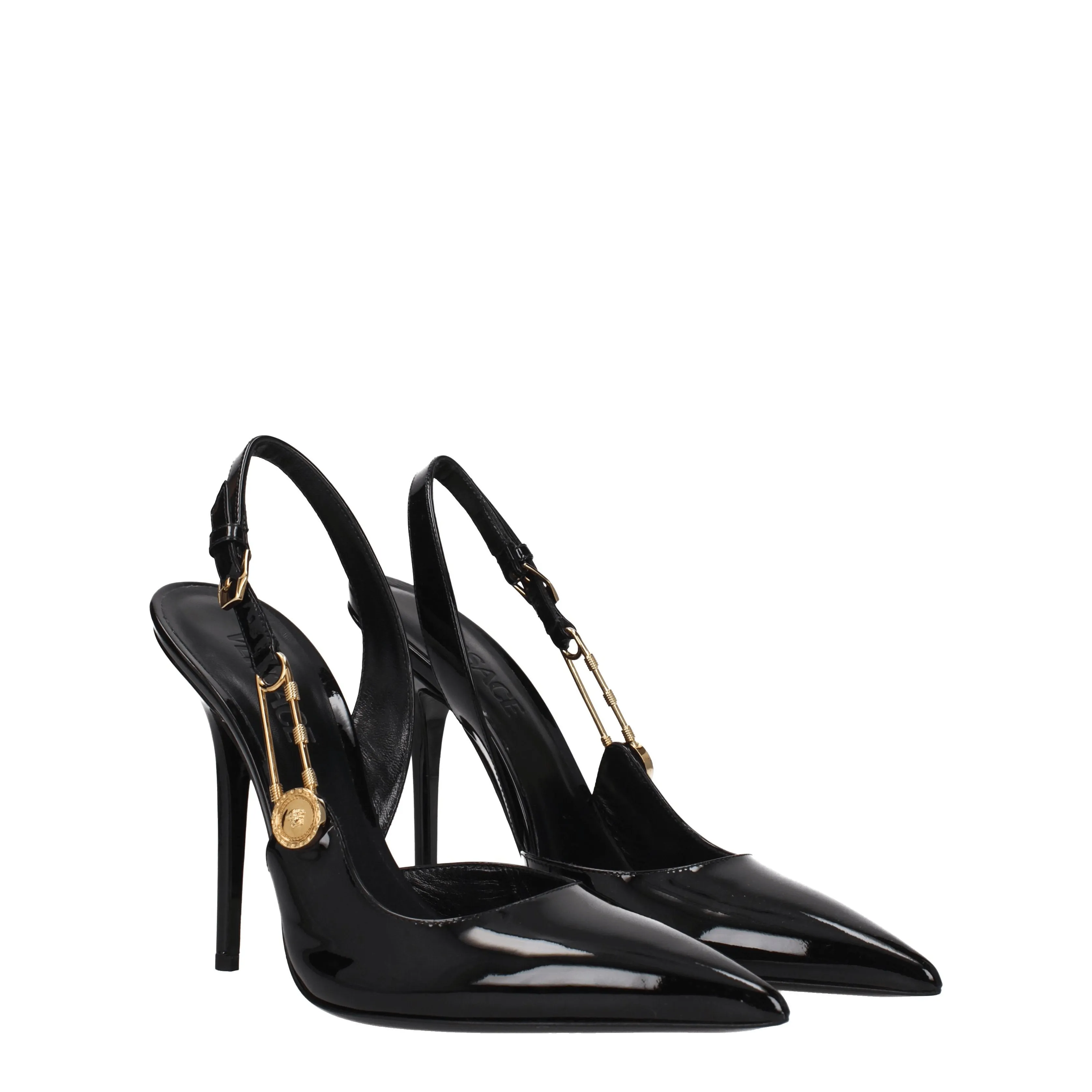 Versace Sandali Donna Vernice Nero