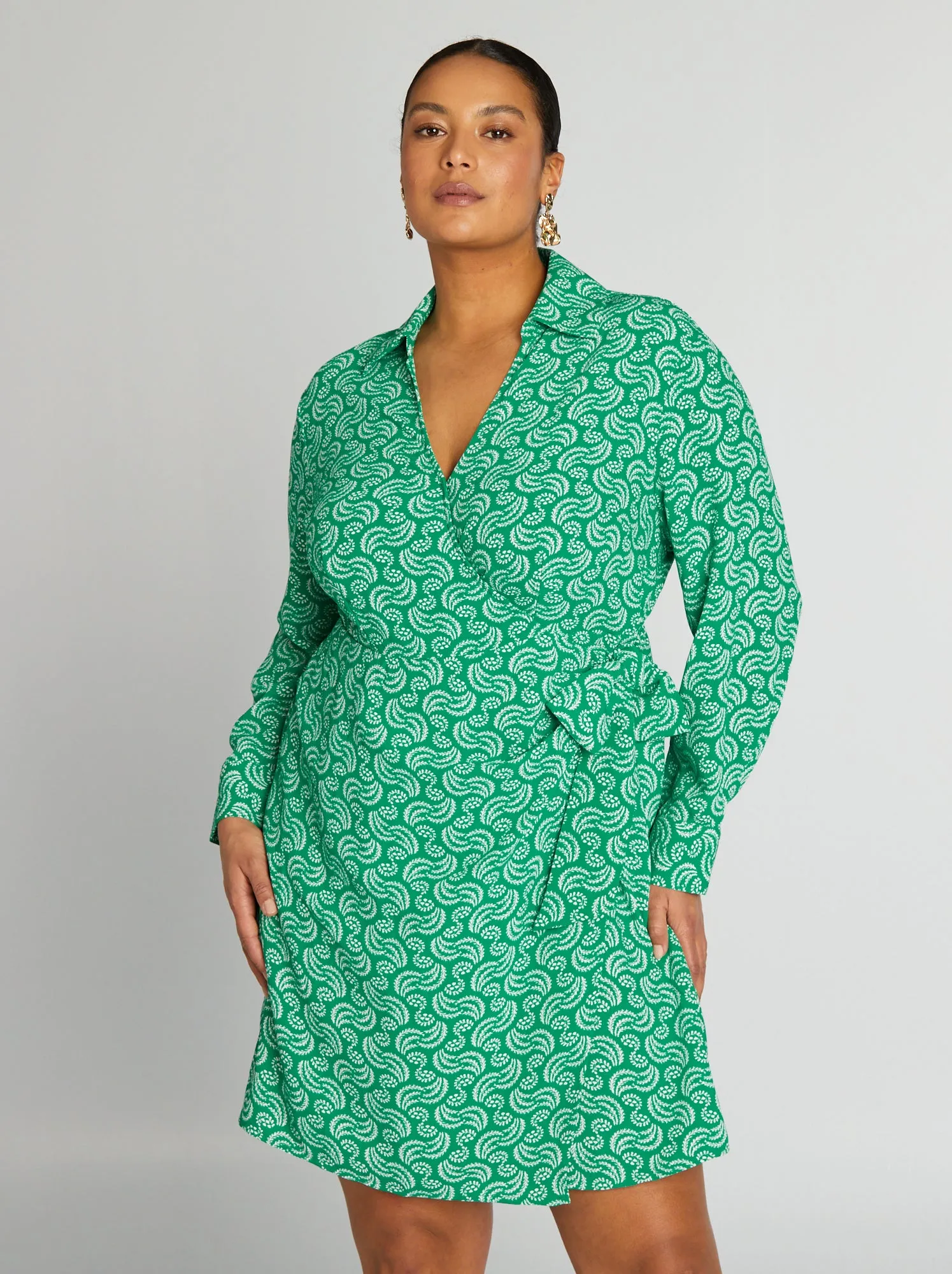 Vestito a portafoglio - VERDE