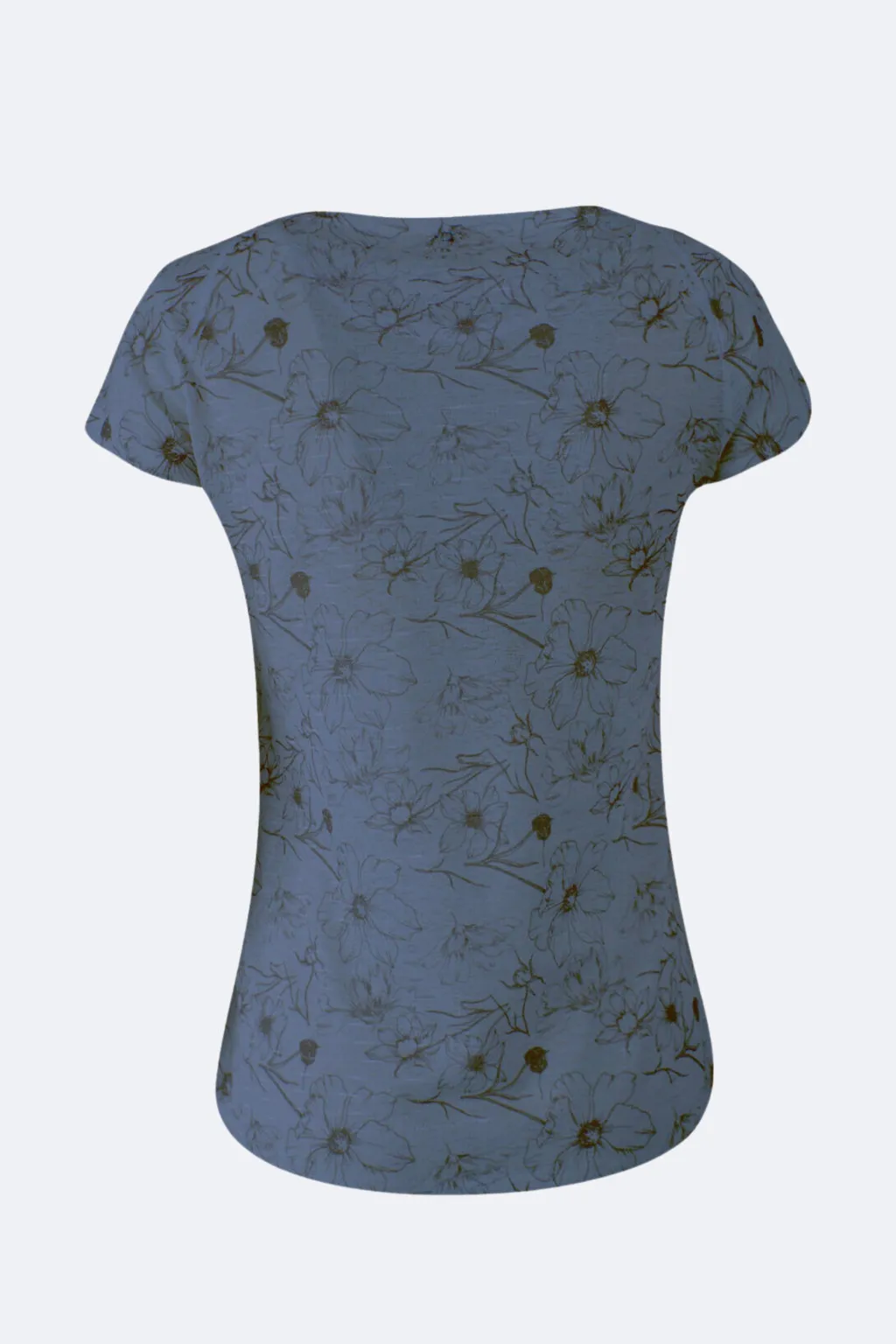 YES-ZEE T-SHIRT BLU DONNA GIROCOLLO T236-Y306