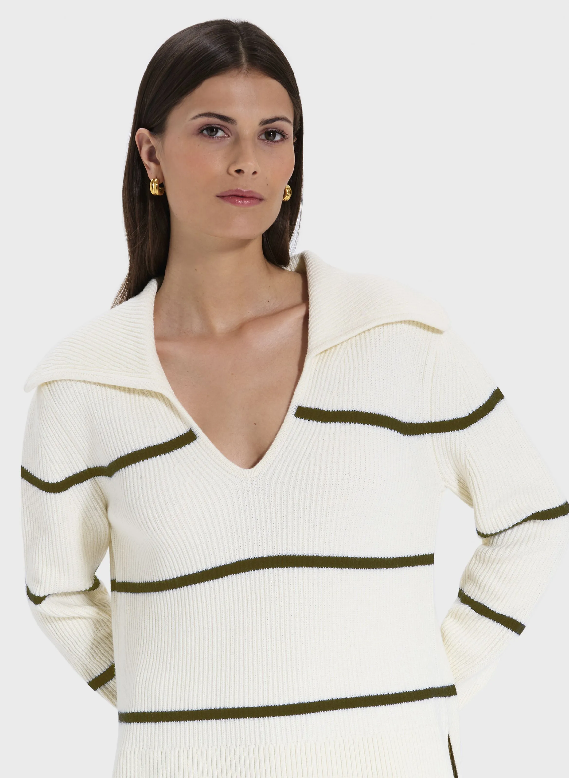  ZAPA   NALANDA - Maglione collo a V in lana | Beige